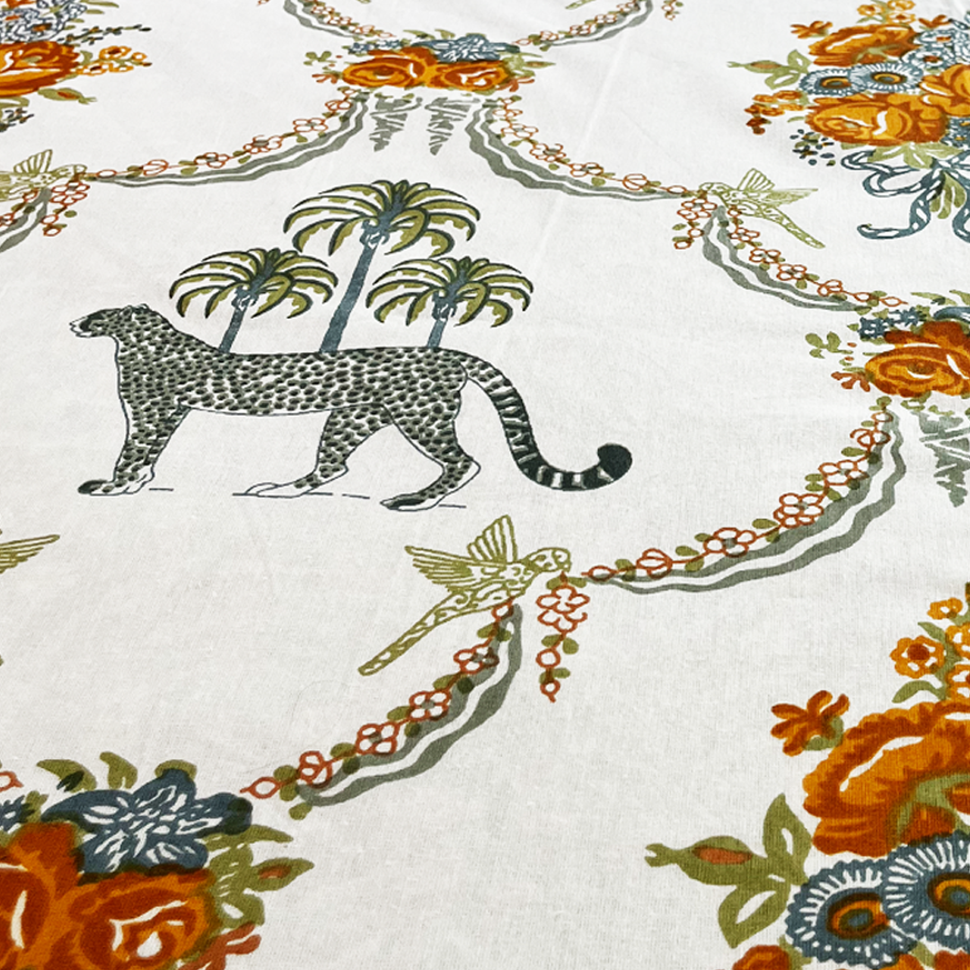 Saga Jaipur- Amara Chaar-Bagh All Over Printed King Sized Bedsheet Set