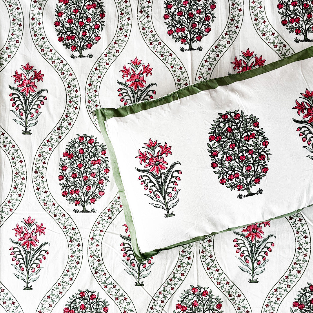 Amara Jaal-Bagh All Over Printed King Sized Bedsheet Set