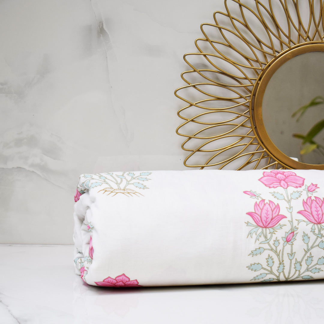 Amara Bahaar Double Cotton Mulmul Dohar- Fuchsia