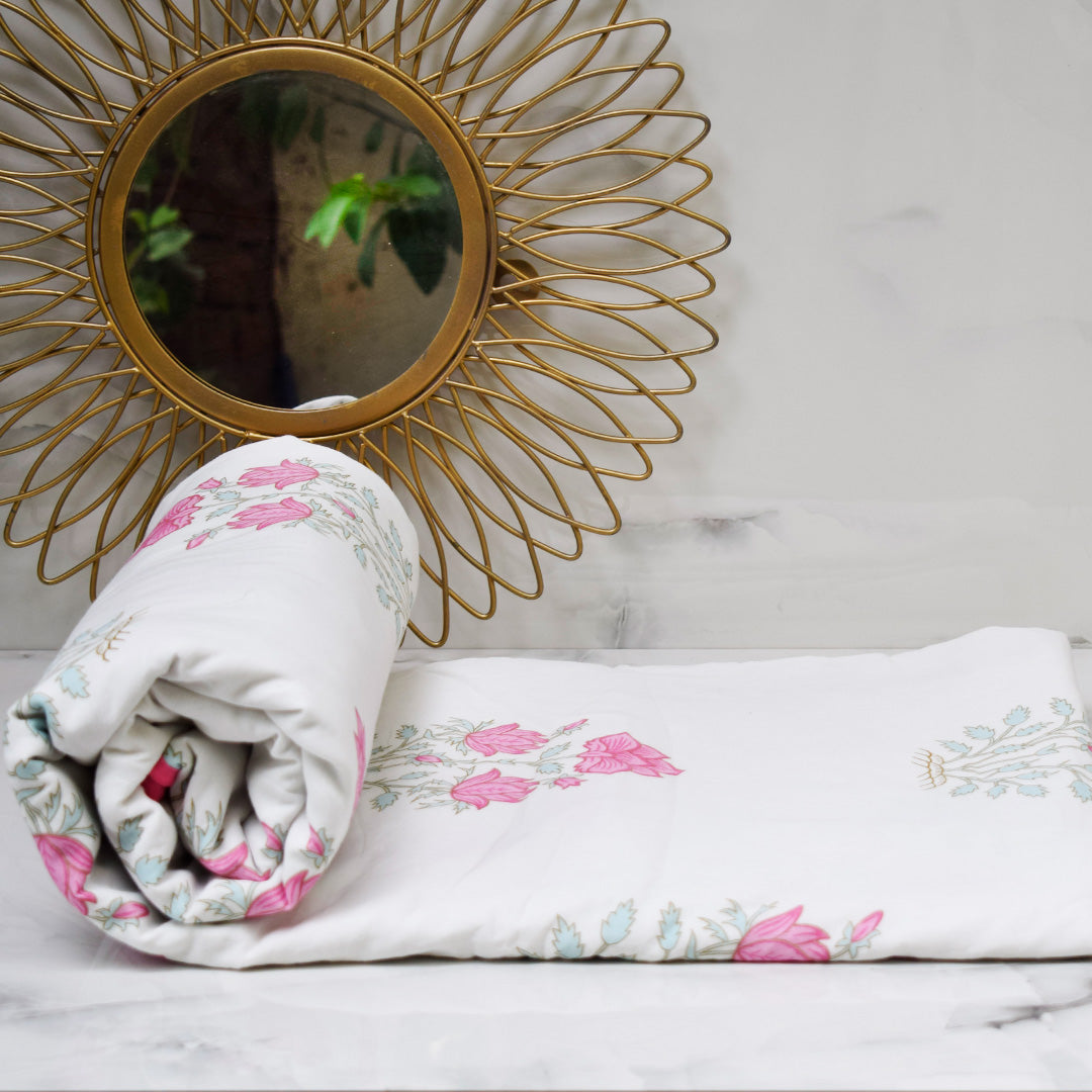 Amara Bahaar Double Cotton Mulmul Dohar- Fuchsia