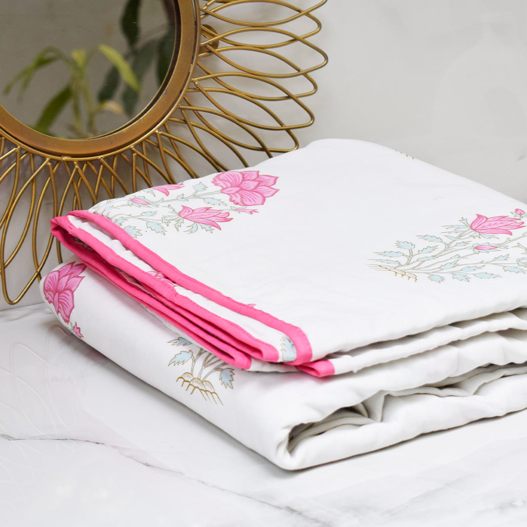 Amara Bahaar Double Cotton Mulmul Dohar- Fuchsia