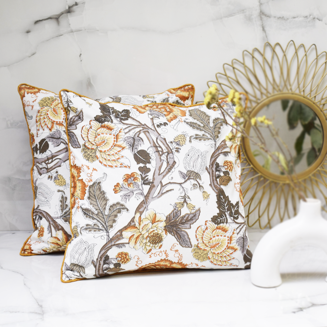 Yellow and cream best sale cushions