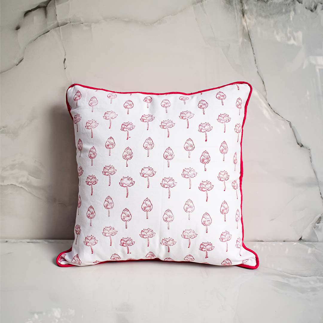 Kaviya Lotus Bloom Cushion Cover - 16" x 16"