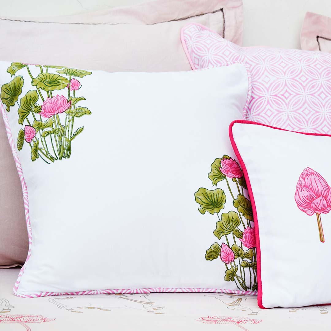 Kaviya Lotus Life Cushion Cover - 16" x 16"