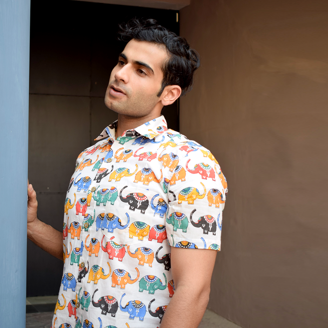 Saga Elephant Charm Cotton shirt