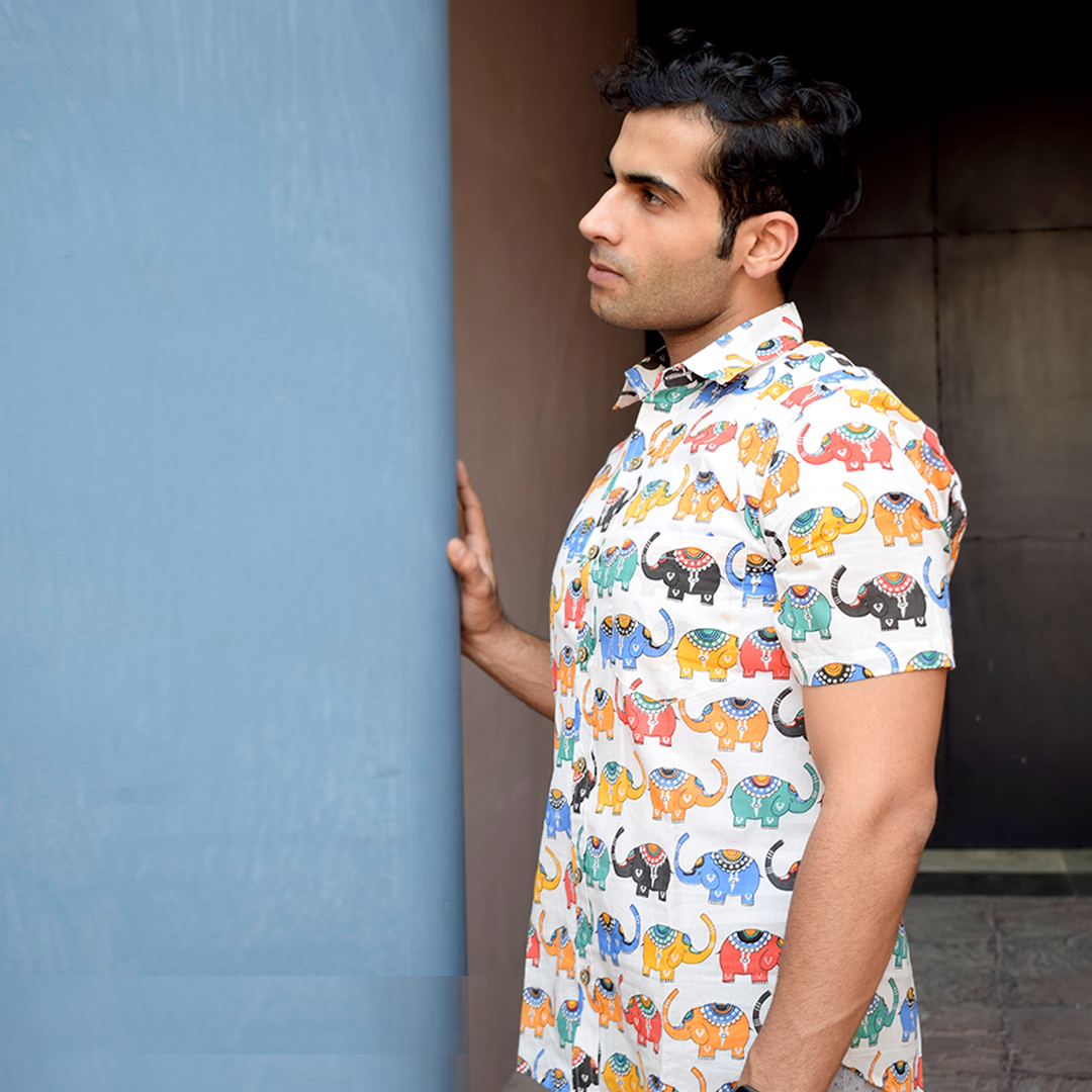 Saga Elephant Charm Cotton shirt
