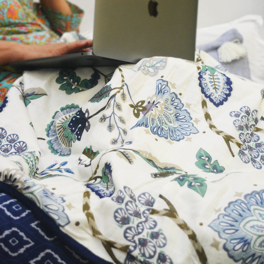 Indigo Mist All over Printed Reversible Dohar/ Dohar Set
