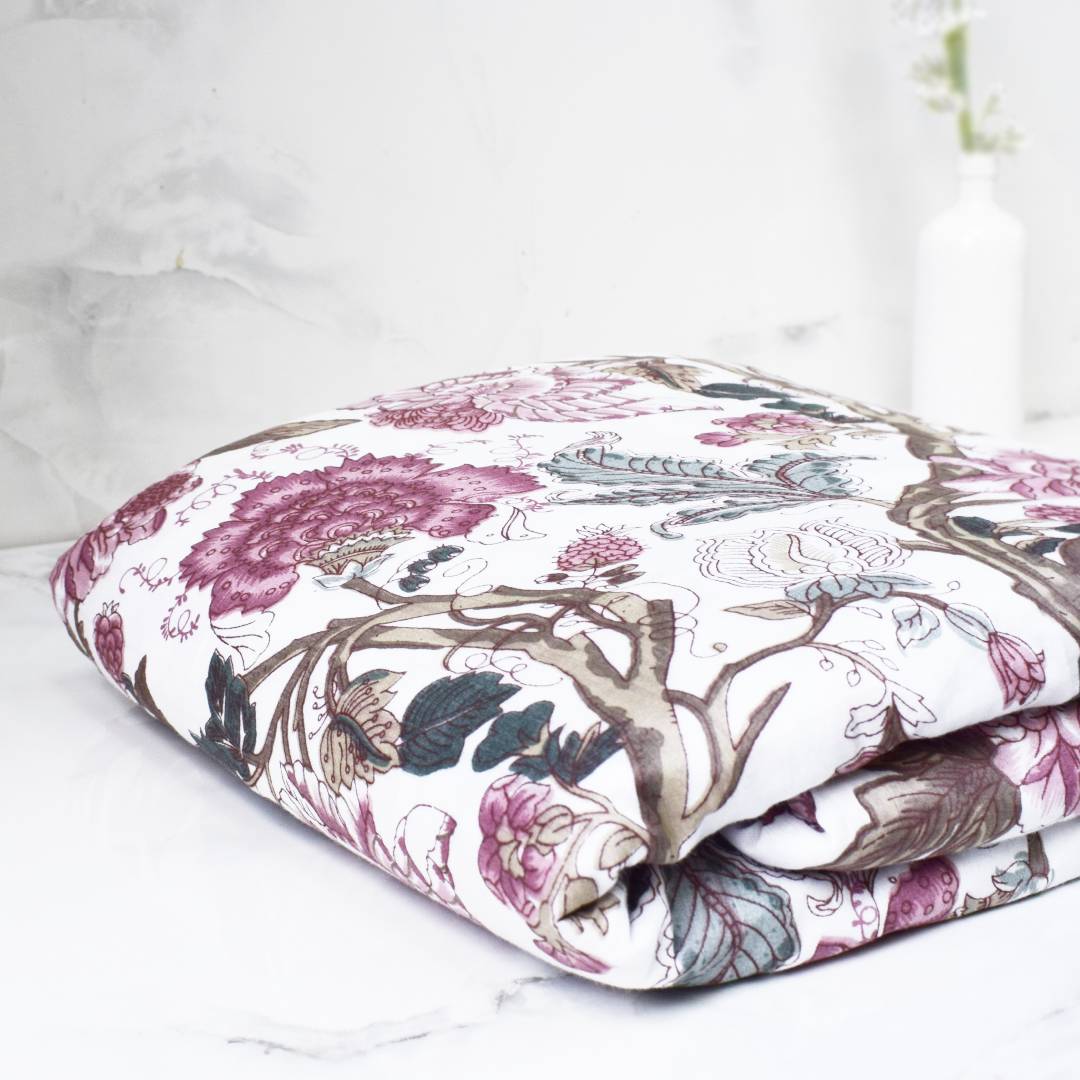 Roset Magic Vines Double Mulmul Dohar- Pink