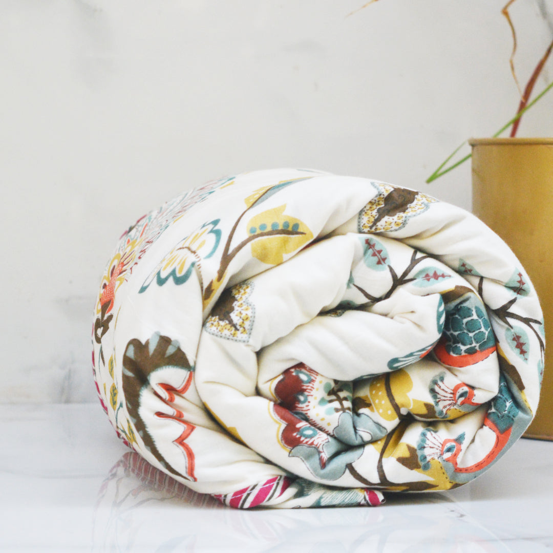 Pride of peacock All over Printed Double Reversible Dohar