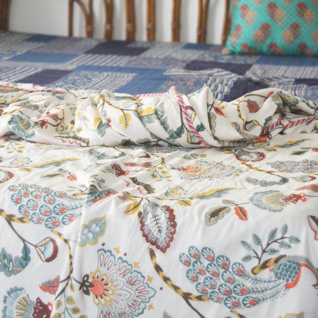 Pride of peacock All over Printed Double Reversible Dohar