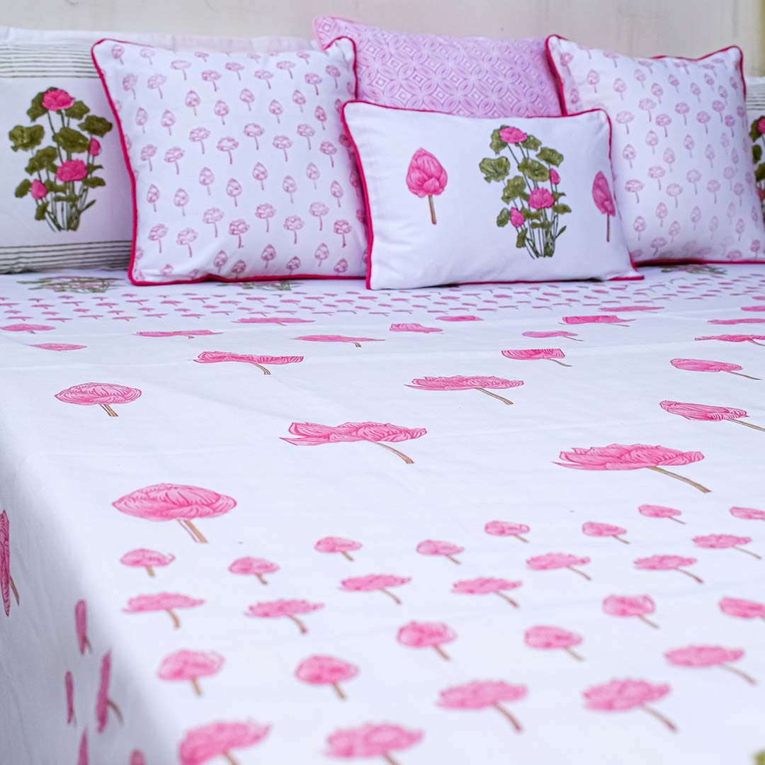 Kaviya Serenity All over Printed Kind Sized Bedsheet Set