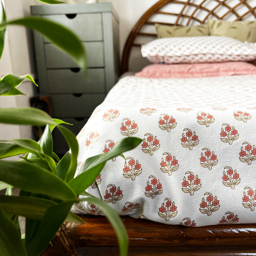 Summertide Ruby All over Printed King Sized Bedsheet Set