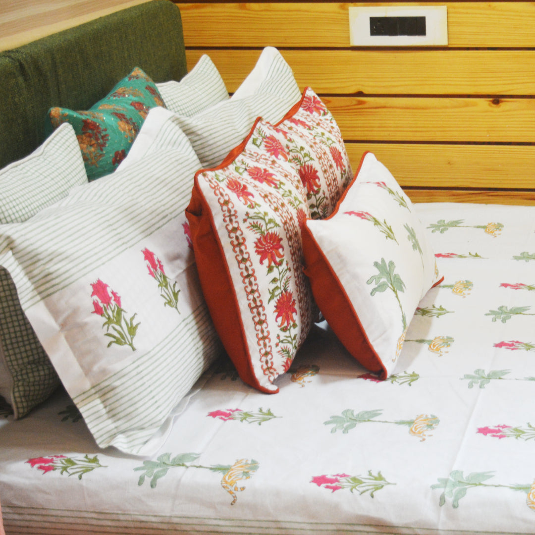 Year of the Tiger All over Printed King Sized Bedsheet