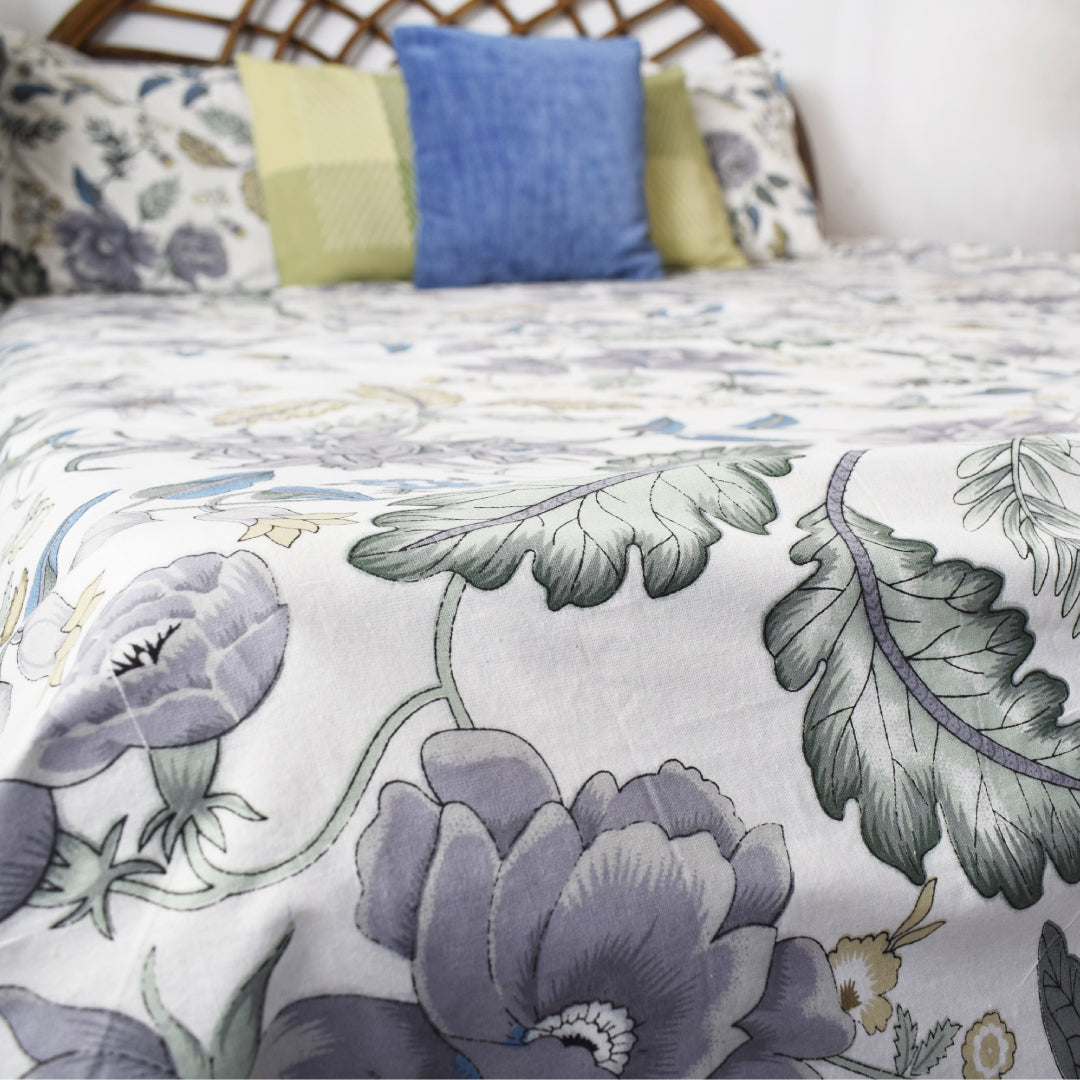 Birds of Paradise All over Printed King Sized Bedsheet Set
